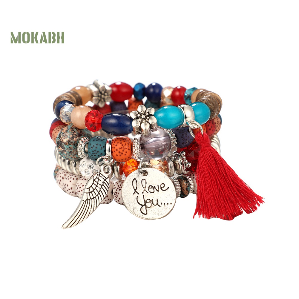 Bộ 4 Dây Chuyền Dạng Tua Rua Họa Tiết Theo Phong Cách Bohemian