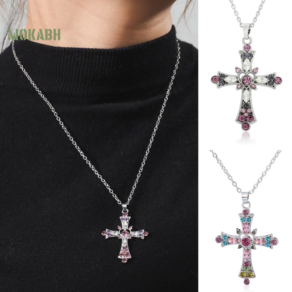 Vòng cổ Họa Tiết Hình Học / Trái Tim / Thánh Giá Đính Đá Nhiều Màu Sắc Phong Cách Âu Mỹ Thời Trang Cho Nữ