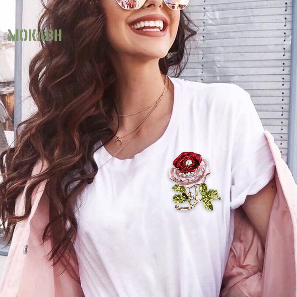 [Mokabh] Ghim Cài Áo Hình Học Đính Đá Pha Lê Nhẹ Nhàng Dễ Lên Màu Trang Trí Quần Áo