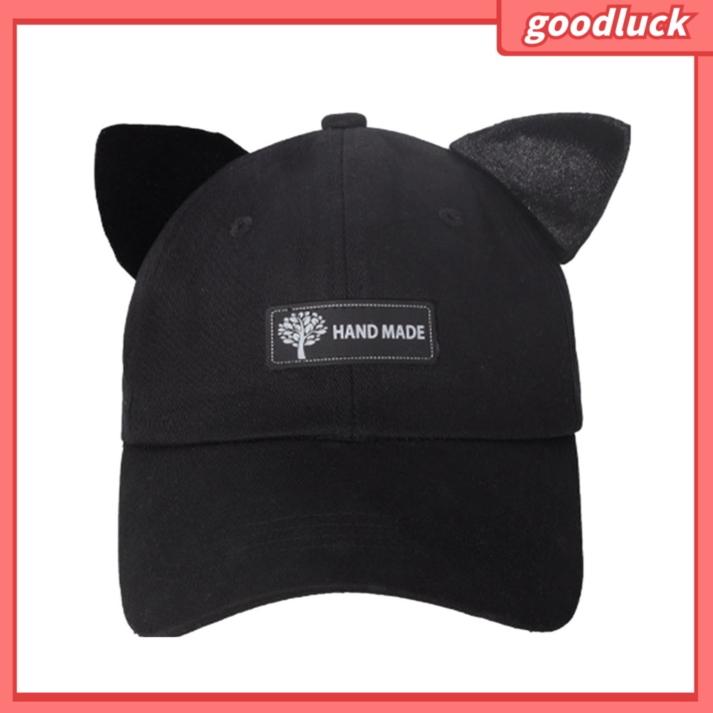 [GLO] Mũ Phi Công Cá Tính Với Kính Râm Trong Suốt Trang Trí Tai Mèo Có Thể Gập Lại Cho Unisex