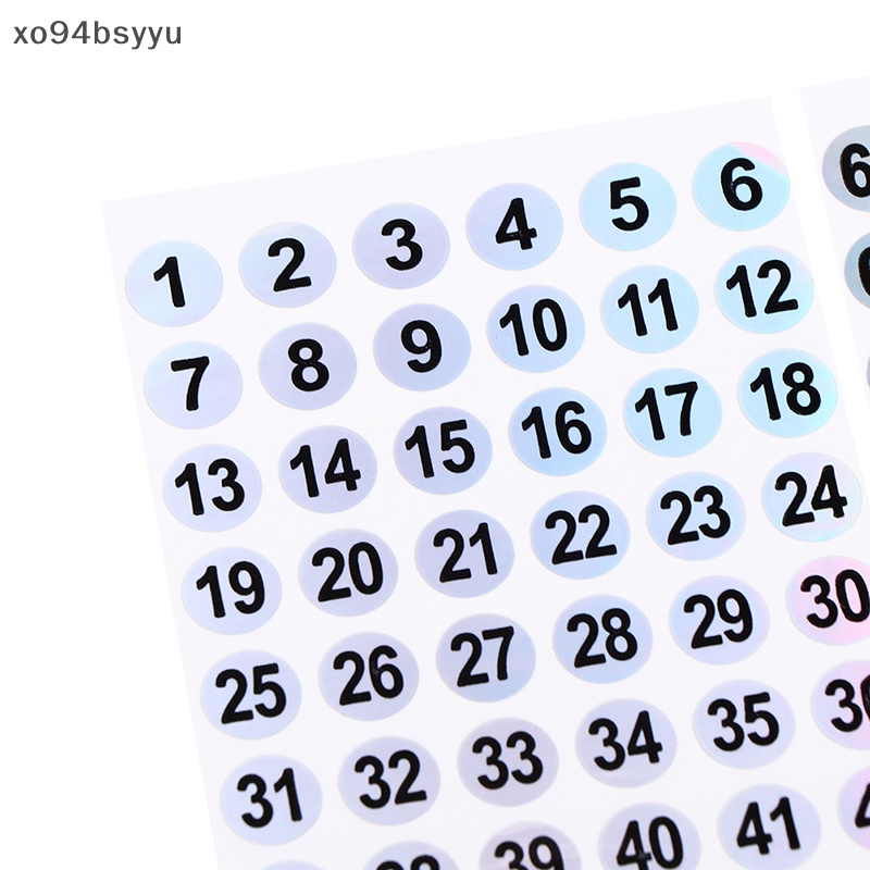 Set 3 Tờ Nhãn Dán Số 1-180 Trang Trí Móng Tay Xo94Bsyu