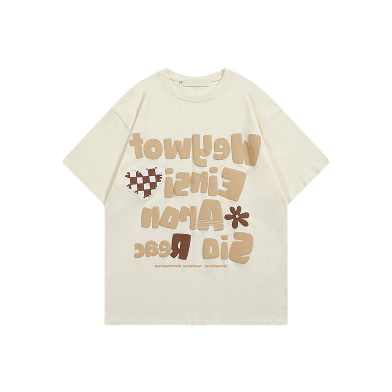 Áo Thun Tay Ngắn Dáng Rộng Phong Cách Hip Hop Âu Mỹ Thời Trang Mùa Hè Cho Cặp Đôi