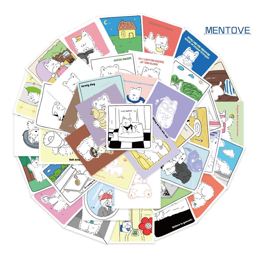 Set 40 Miếng Dán Vinyl Hình Chú Chó Hoạt Hình Chống Nước Dễ Thương Trang Trí Sổ Tay / Ván Trượt / Laptop