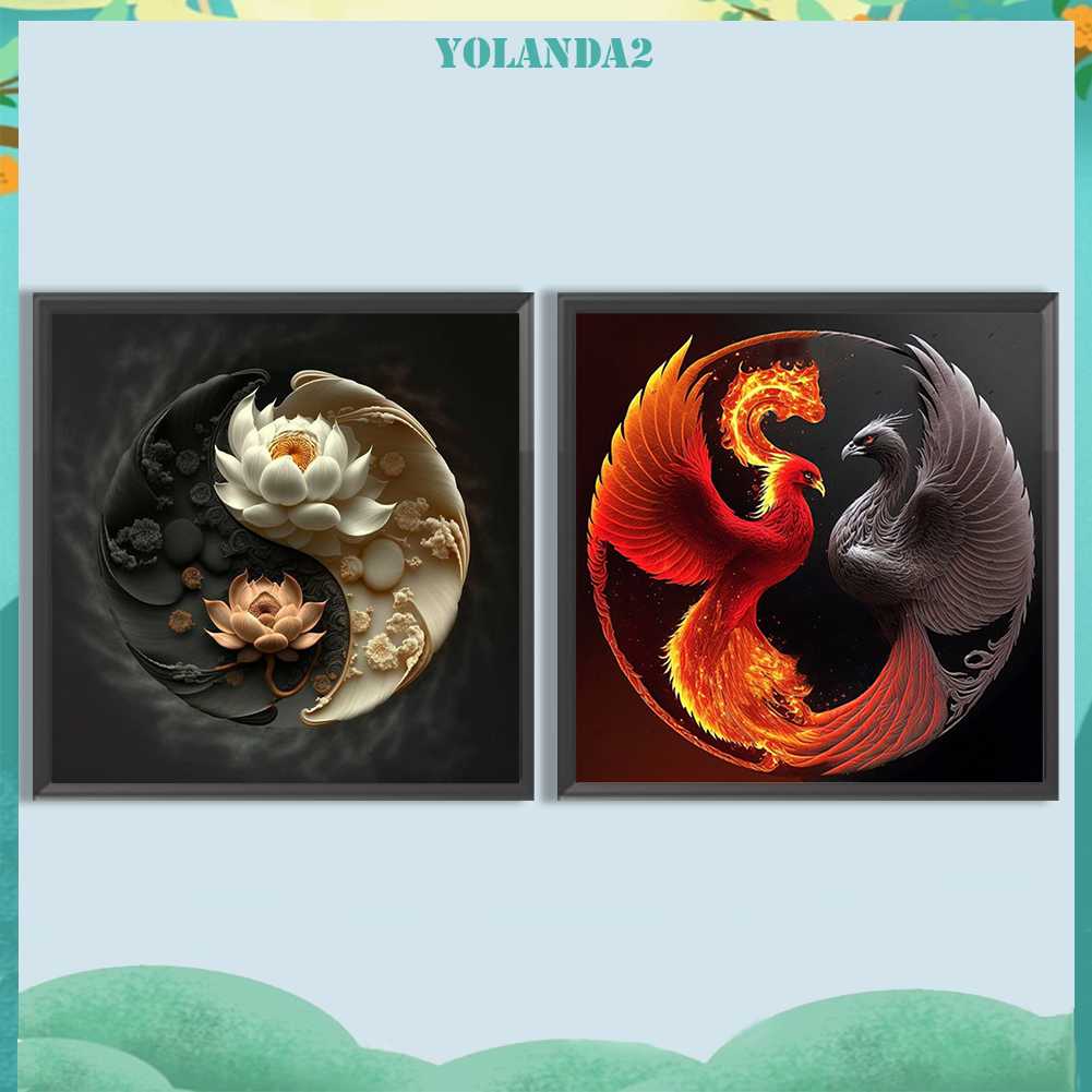 Tranh Đính Đá Kim Cương Toàn Bộ 5D DIY Hình Biểu Tượng Âm Dương