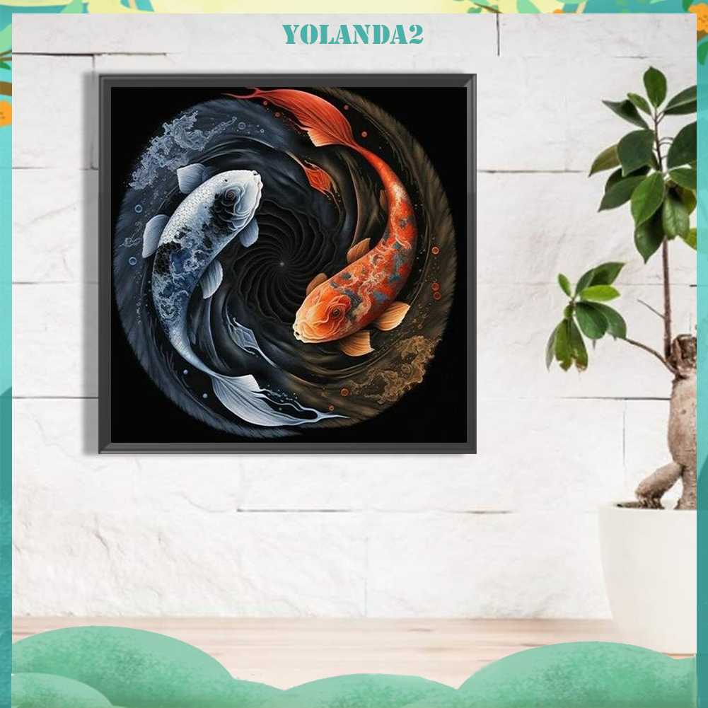 Tranh Đính Đá Kim Cương Toàn Bộ 5D DIY Hình Biểu Tượng Âm Dương