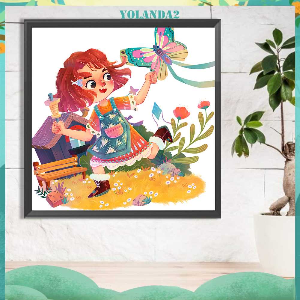 Tranh Đính Đá Kim Cương Toàn Bộ 5D DIY Hình Vẽ Cô Gái Trang Trí Nhà Cửa