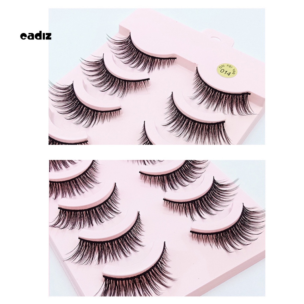 Bộ 5 Cặp Lông Mi Giả Màu Đen Thoải Mái Dễ Sử Dụng