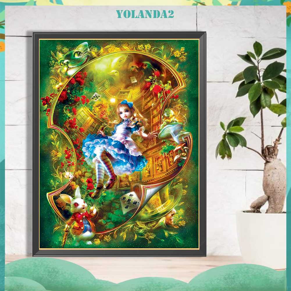 Tranh Đính Đá Kim Cương Toàn Bộ 5D DIY Hình Vẽ Cô Gái Trang Trí Nhà Cửa