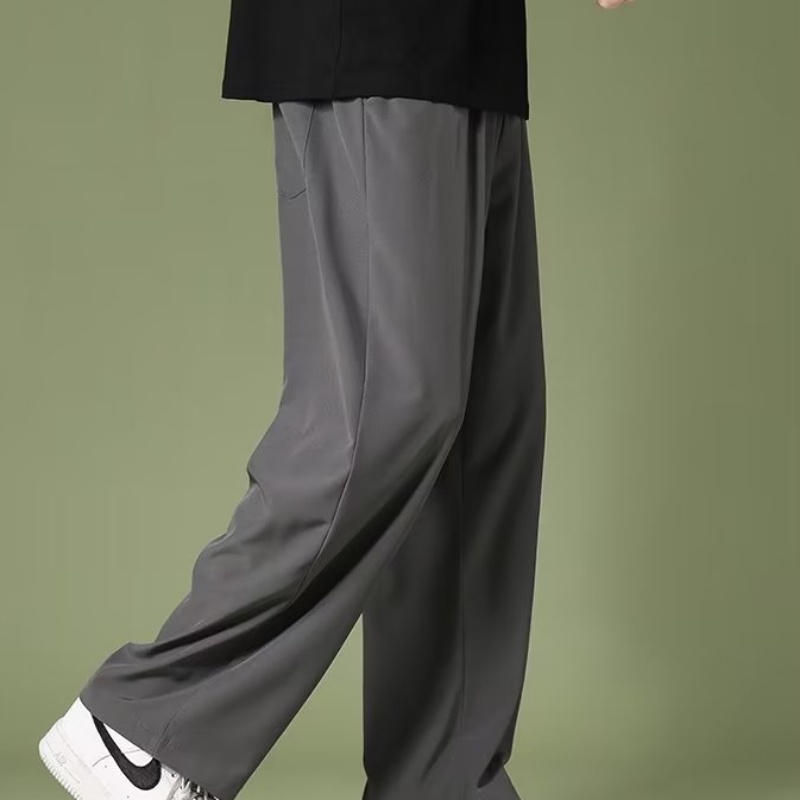 Quần Dài Vải Lụa Lạnh Thoáng Khí Nhanh Khô Phong Cách Đường Phố Mỹ Thời Trang Mùa Hè Cho Nam