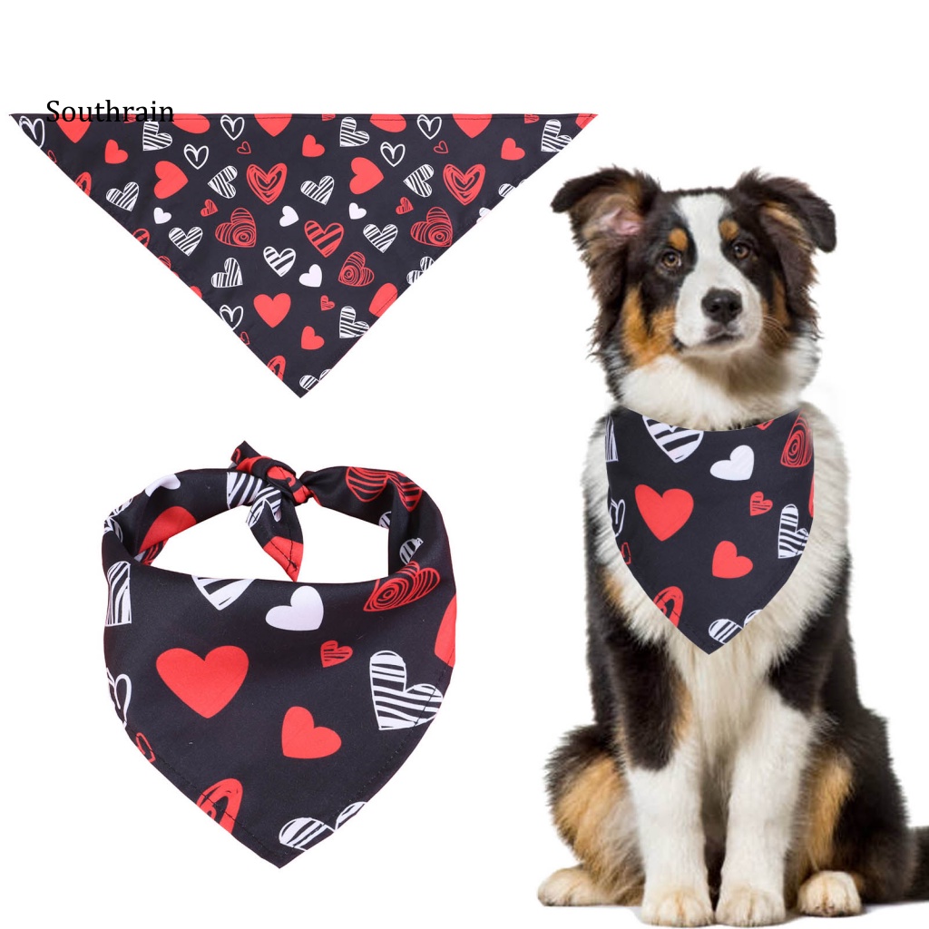 Khăn Choàng Cổ Họa Tiết Trái Tim Xinh Xắn Mềm Mại Dành Cho Cún Cưng