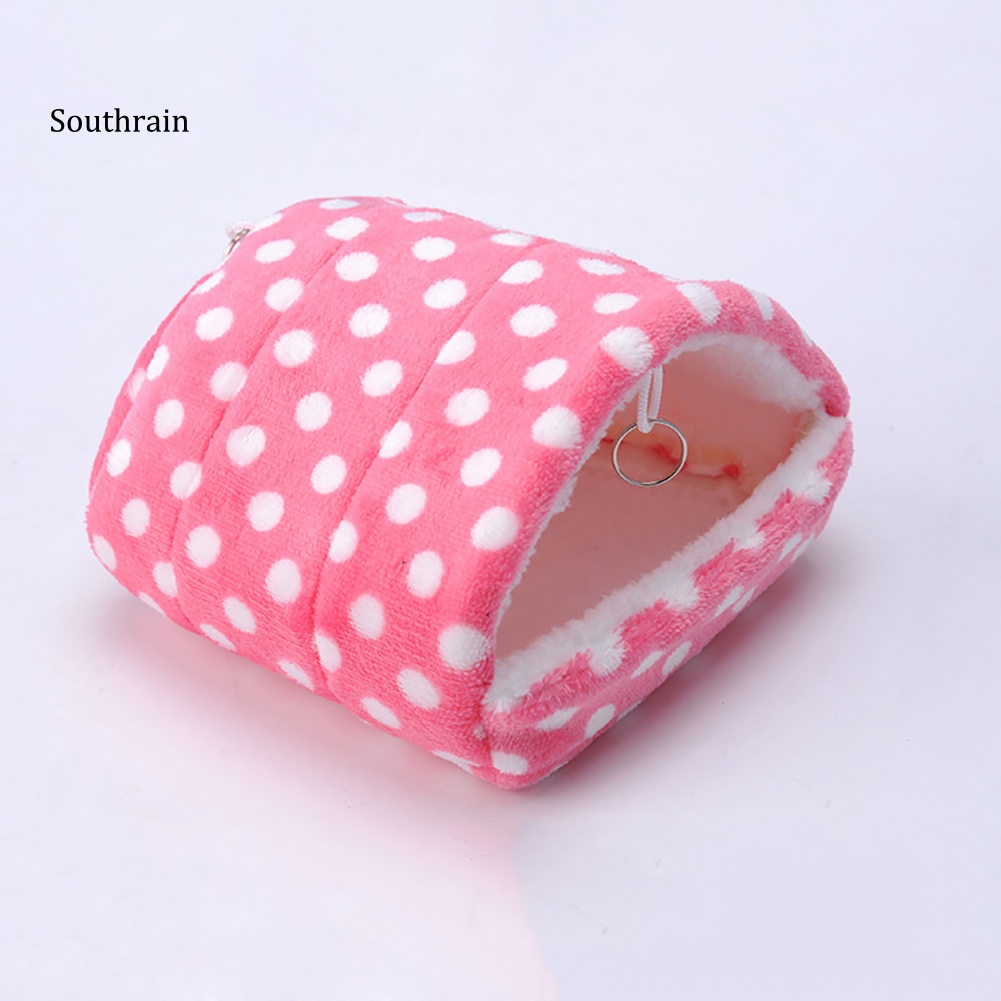 Nhà Treo Mềm Mại Họa Tiết Chấm Bi Cho Hamster Chinchilla