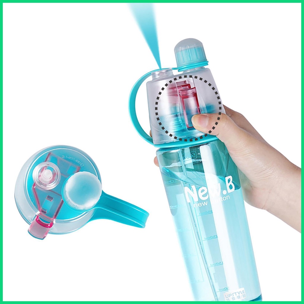 Bình Nước Thể Thao 600ml Có Chức Năng Phun Sương Tiện Dụng