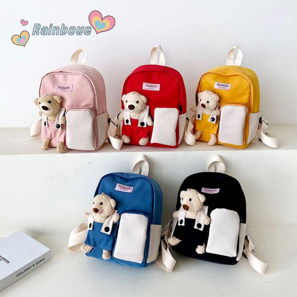 Ba Lô Đeo Vai Cỡ Nhỏ Kiểu Hoạt Hình Gấu Cầu Vồng Dễ Thương Cho Bé