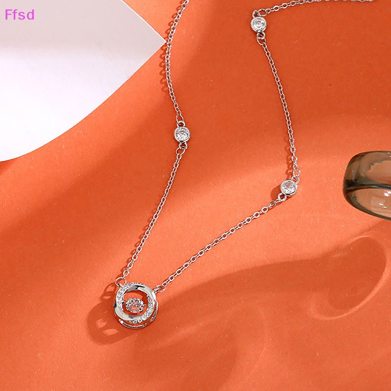 {Ffsd} Vòng cổ Bạc Mặt Pha Lê Rỗng Thời Trang Hàn Quốc Dành Cho Nữ Trang Sức Đám Cưới Thẩm Mỹ Viện