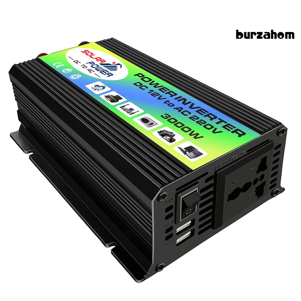 Bộ Chuyển Đổi Nguồn Điện 3000W DC 12V Sang AC 110V Hai Cổng USB Cho Xe Hơi