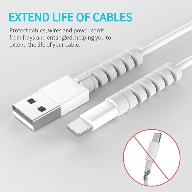 Set 50 Phụ Kiện Bảo Vệ Dây Cáp Sạc Bằng Silicon Linh Hoạt Phù Hợp Với Mọi Dòng Điện Thoại