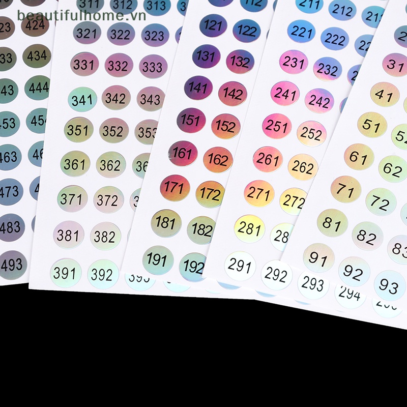 Set 1-500 Nhãn Dán Đánh Dấu Số Laser Trang Trí Móng Nghệ Thuật