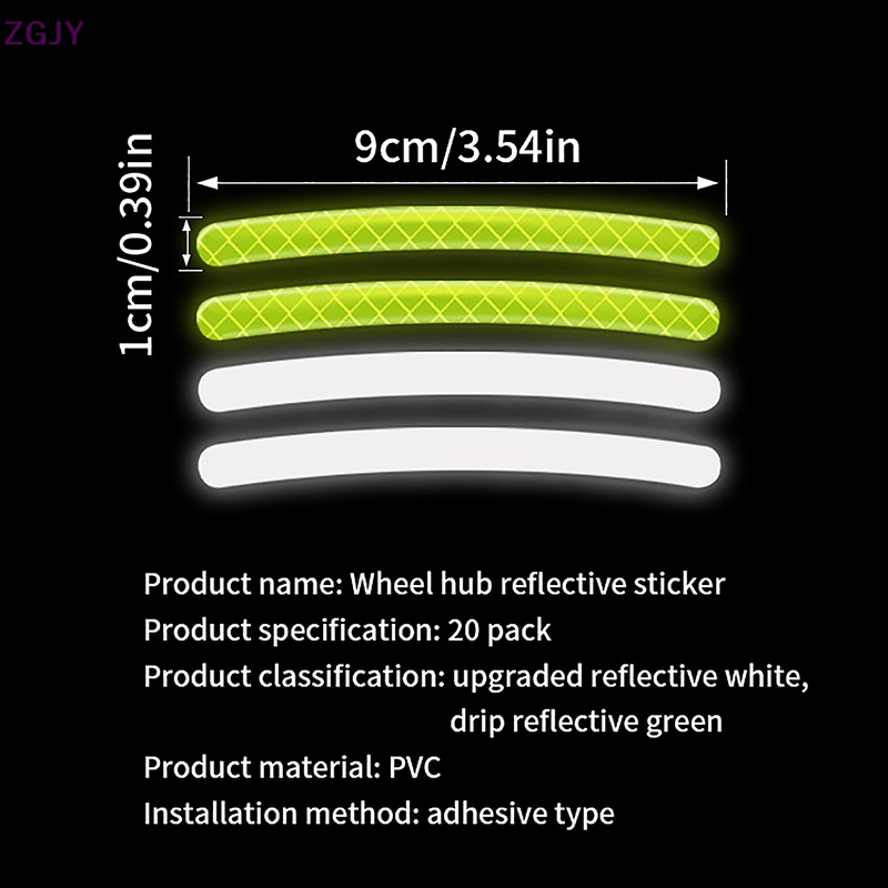 Miếng Dán Trang Trí Bánh Xe Hơi / Mô Tô Phản Quang Độc Đáo Mới