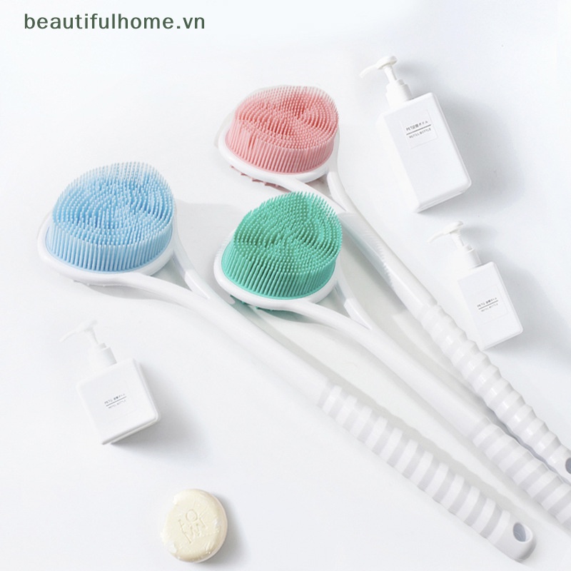 Bàn Chải Tắm Chà Lưng Cán Dài Bằng Silicone