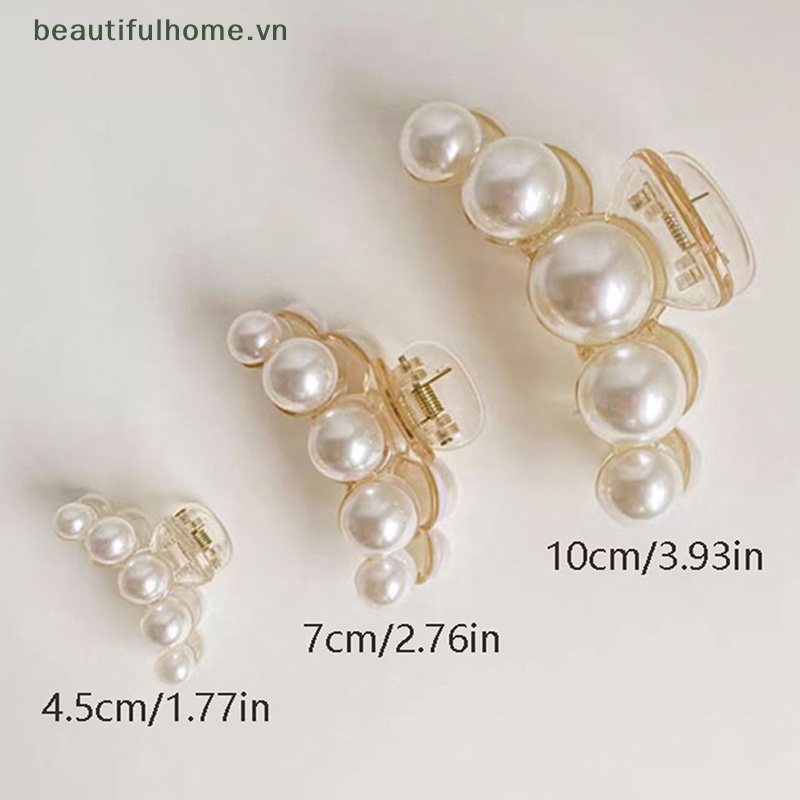 Kẹp Tóc Càng Cua Đính Ngọc Trai Kích Thước Lớn Cho Nữ