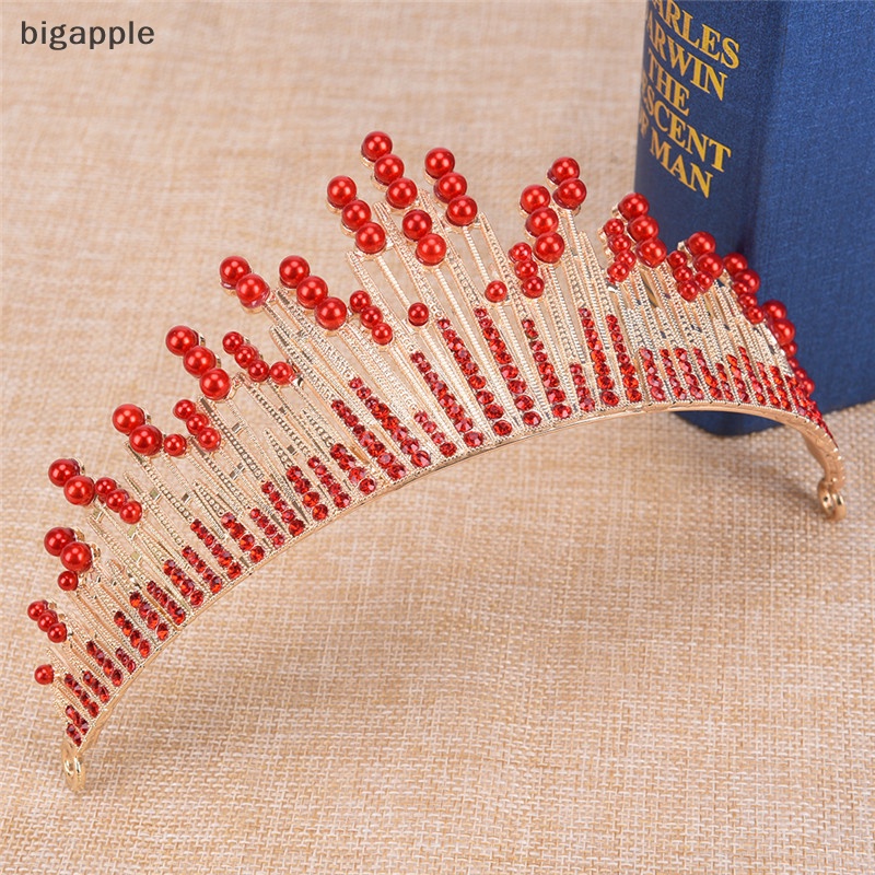 Vương Miện Lớn Đính Ngọc Trai Và Đá Lấp Lánh Cho Cô Dâu RDG