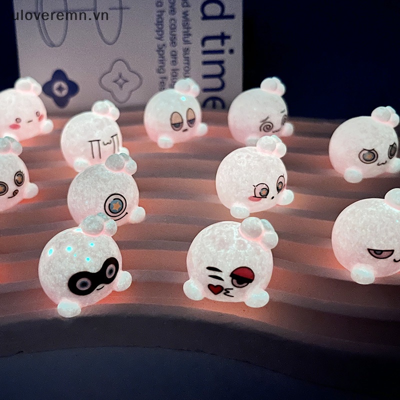 Bộ 3 Tượng Nhựa Hoạt Hình Mini Màu Dạ Quang Dùng Trang Trí Tiểu Cảnh DIY