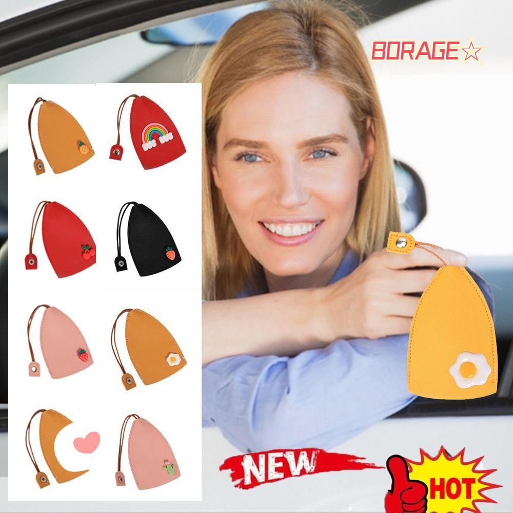 Bao Da PU Màu Vàng Đen Bảo Vệ Chìa Khóa Xe Hơi Chống Trượt Cho Nam Và Nữ