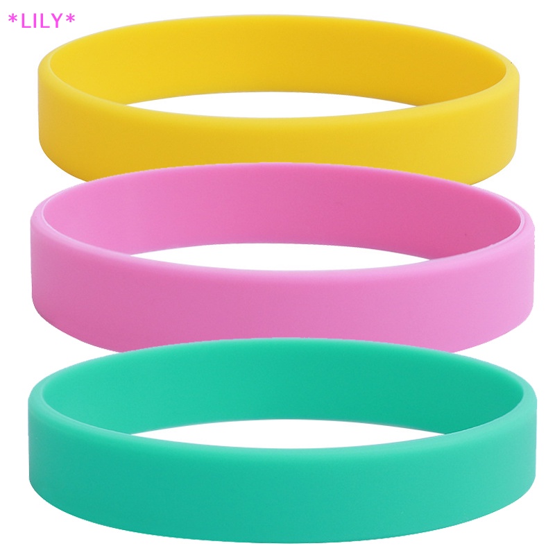Lily Bán Buôn Silicone Cao Su Dây Đeo Cổ Tay Linh Hoạt Ban Nhạc Cổ Tay Cuff Vòng Đeo Tay Thể Thao Giản Dị Bangle Cho Phụ Nữ Người Đàn Ông Uuu