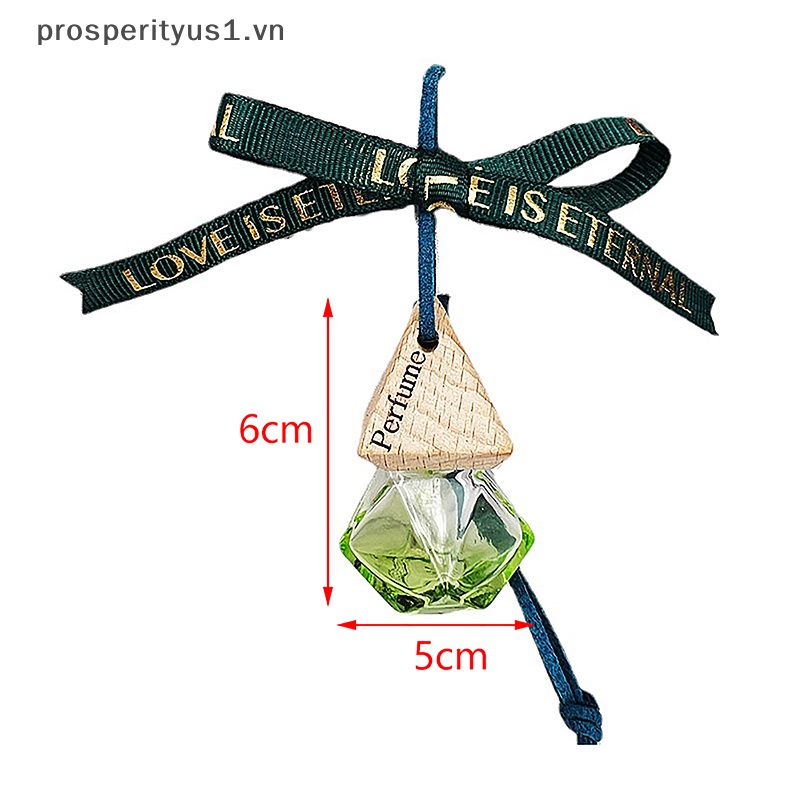 [prosperityus1] Chai Nước Hoa Thủy Tinh 8ml Nắp Tam Giác Màu Kim Cương Cho Xe Hơi