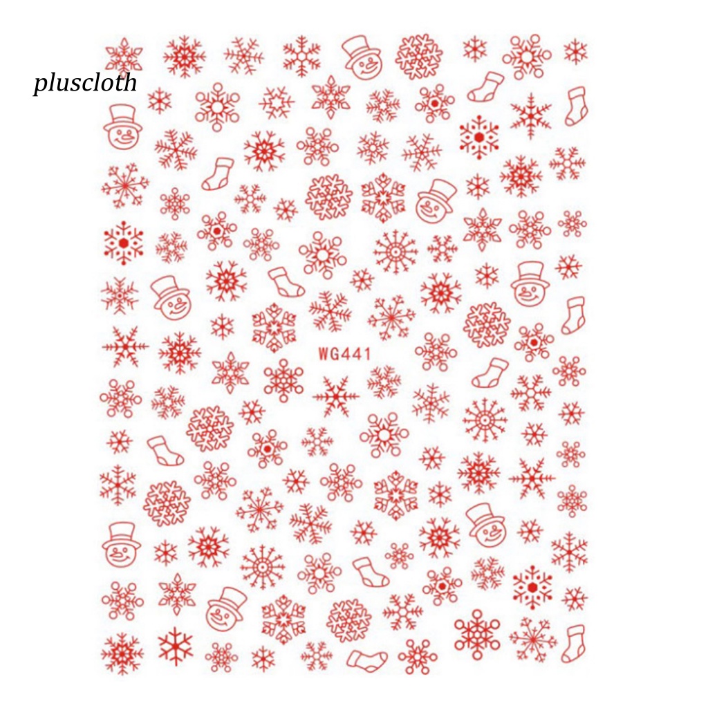 1 Tấm Sticker Phát Quang Họa Tiết Bông Tuyết 3D Dán Móng Nghệ Thuật