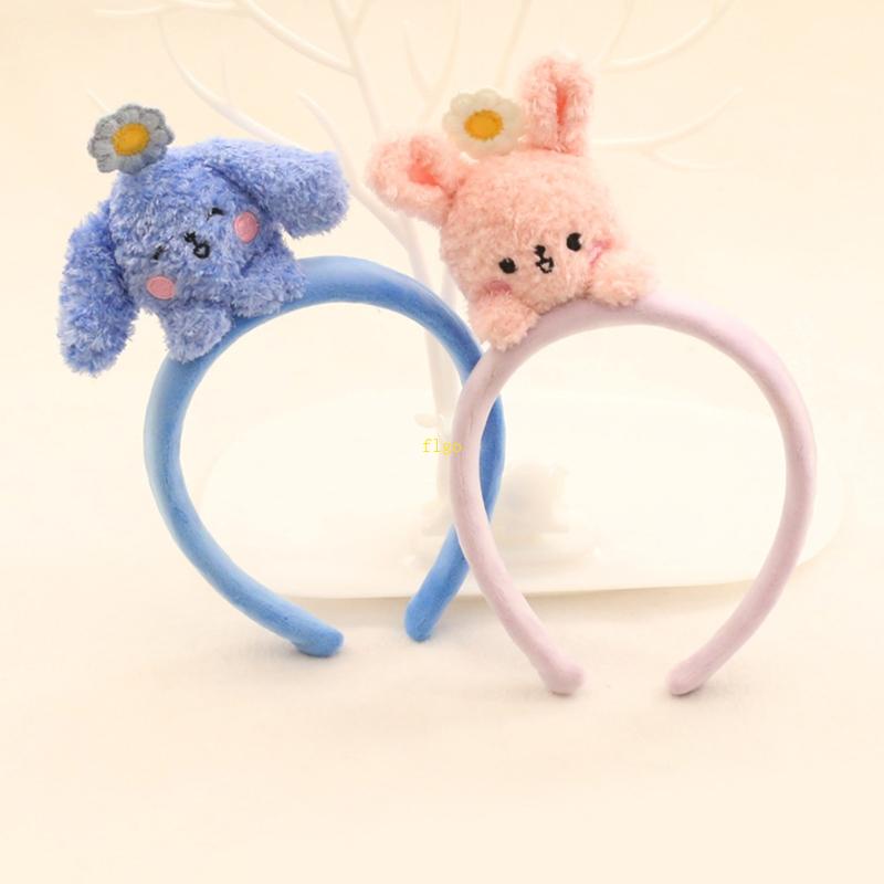 Flgo Băng Đô Cài Tóc Hình Thỏ / Gấu Hoạt Hình Bằng Lông Nhung Dễ Thương Xinh Xắn