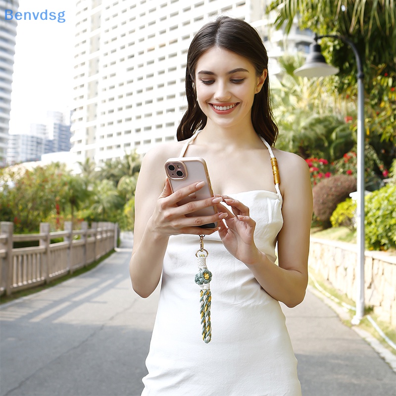 Benvdsg &gt; Móc Chìa Khóa Dệt Thủ Công DIY Hình Hoa Cúc Nhỏ Phong Cách Vintage Thời Trang Sáng Tạo