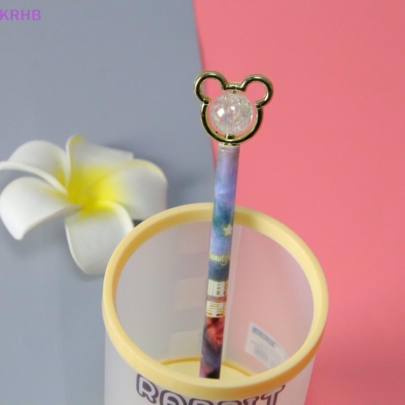 Bộ 2 Bút Mực Gel Hình Gấu Pha Lê Dễ Thương Mới