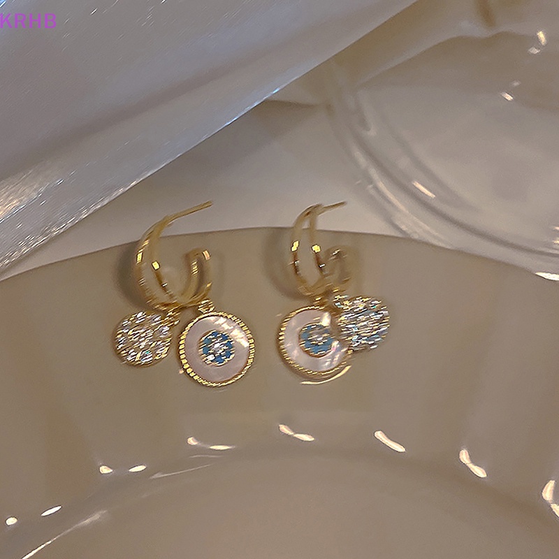 1 Đôi Bông Tai Hình Tròn Đính Hoa Phong Cách Hàn Quốc Thời Trang Cho Nữ Mới