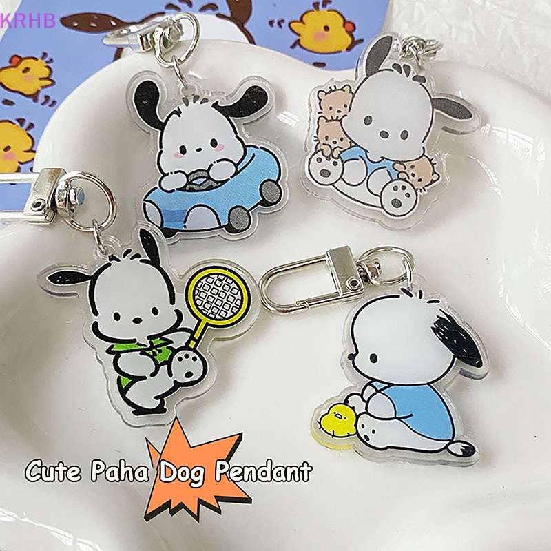 Set 2 Móc Khóa Acrylic Hai Lớp Hình Chú Chó Dễ Thương Mới