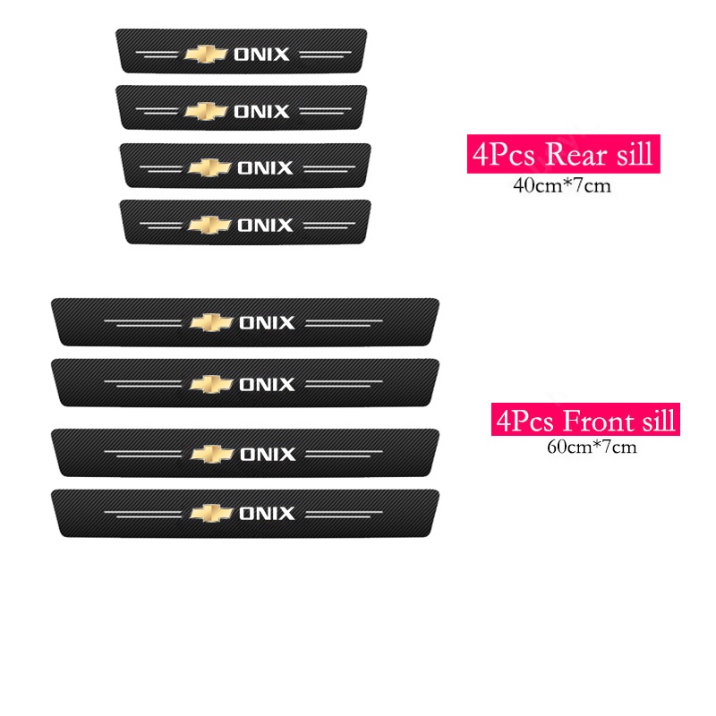 Miếng Dán Cửa Xe Hơi Bằng Da Sợi Carbon Chống Trầy Cho Xe Chevrolet Onix Plus Sedan