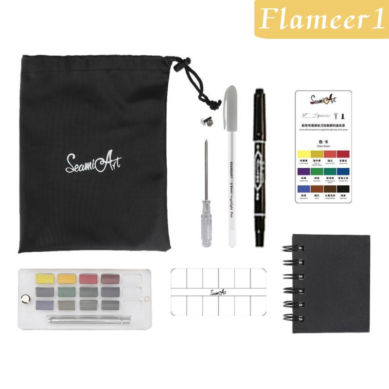[flameer1] Bộ Màu Nước Kèm Túi Đựng Dùng Vẽ Tranh Ngoài Trời Nhỏ Gọn