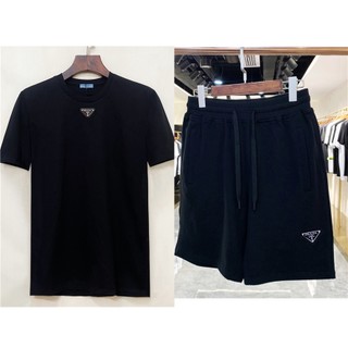 Quần short nam prad1 màu đen thêu logo size s-4xl