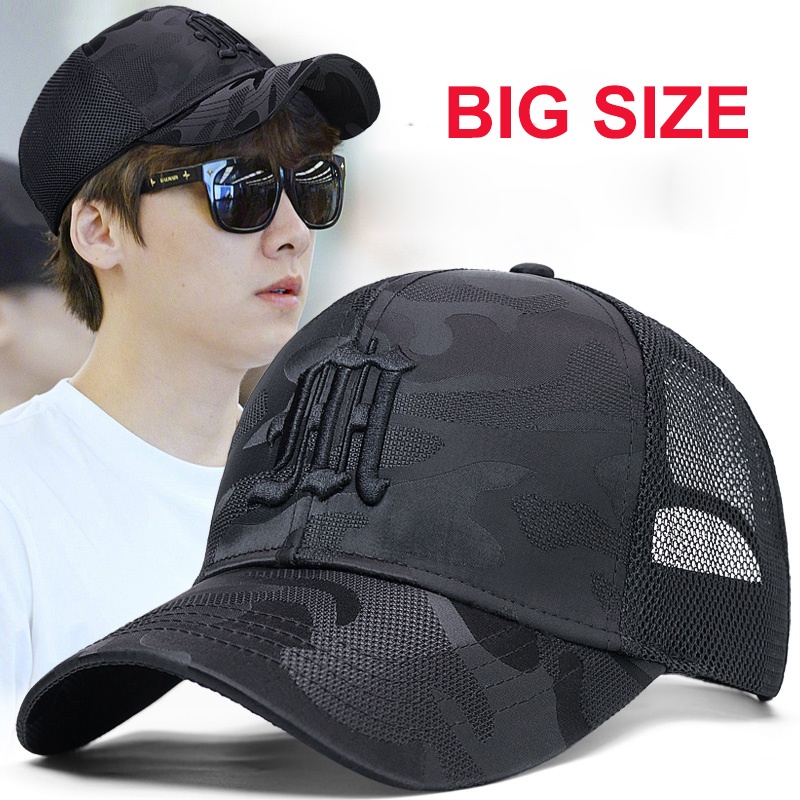 Mũ Lưỡi Trai Phối Lưới Kích Thước Lớn 55-60cm 60-66cm Thời Trang Cho Nam Giới