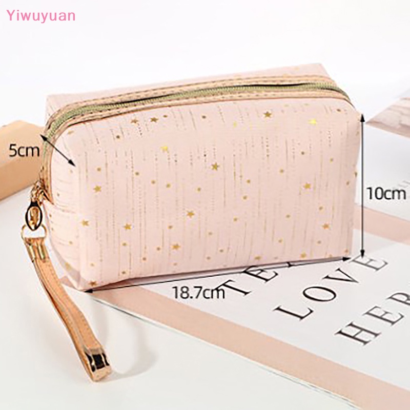 < Yiwuyuan > Túi Đựng Mỹ Phẩm / Đồ Trang Điểm Họa Tiết Ngôi Sao Lấp Lánh Mới Cho Nữ