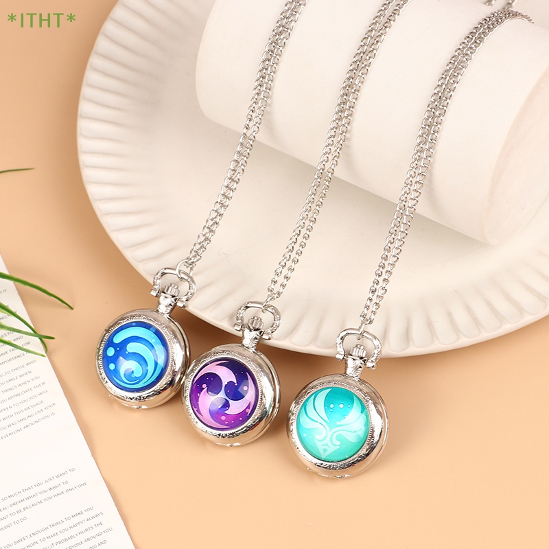 Itht &gt; Vòng Cổ Nắp Lật Mặt Đồng Hồ Cabochon Cá Tính Mới