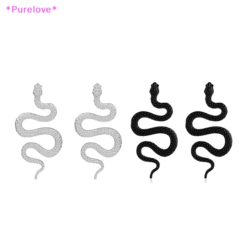 1 Đôi Bông Tai Kim Loại Hình Rắn Phong Cách Retro Thời Trang Dành Cho Nữ Mới