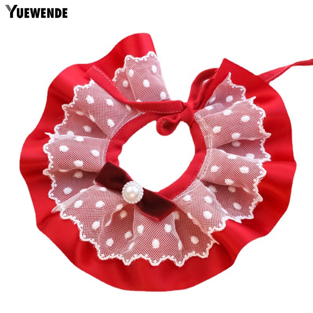 Yq.e Vòng Cổ Phối Ren Đính Nơ Quyến Rũ Tinh Tế Cho Thú Cưng