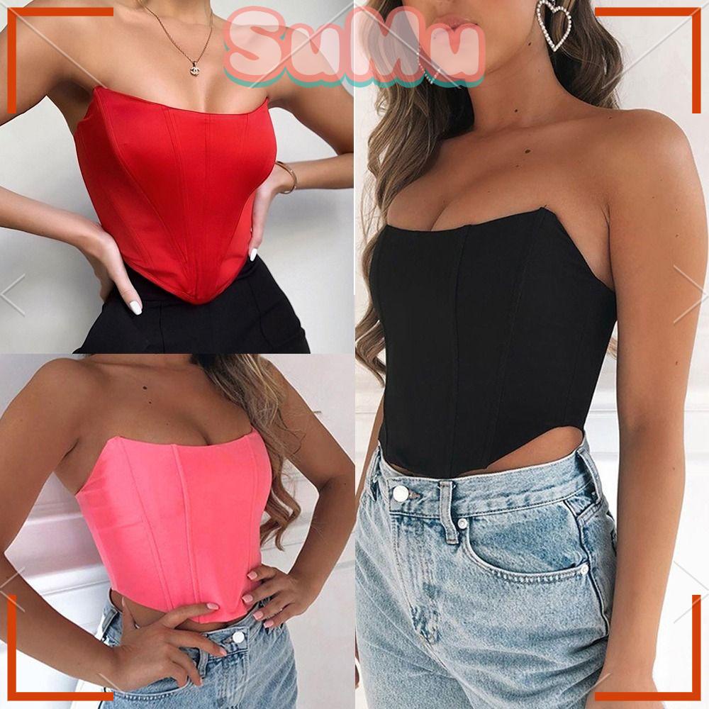 Áo Ống Satin Không Tay Dáng Ôm Thời Trang Dành Cho Nữ