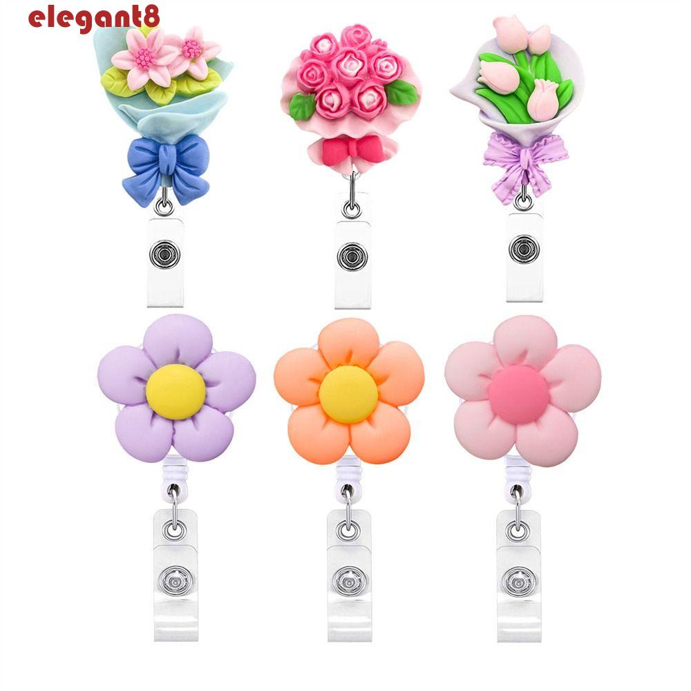 Giá Đỡ Thẻ Tên Đeo Trước Ngực Họa Tiết Hoa Chất Lượng Cao Có Thể Thu Gọn