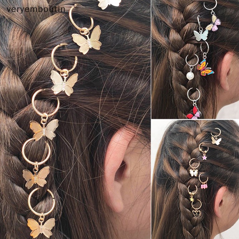 Set 6 Kẹp Tóc Hình Bướm / Ngôi Sao Bằng Kim Loại Thời Trang Cho Nữ