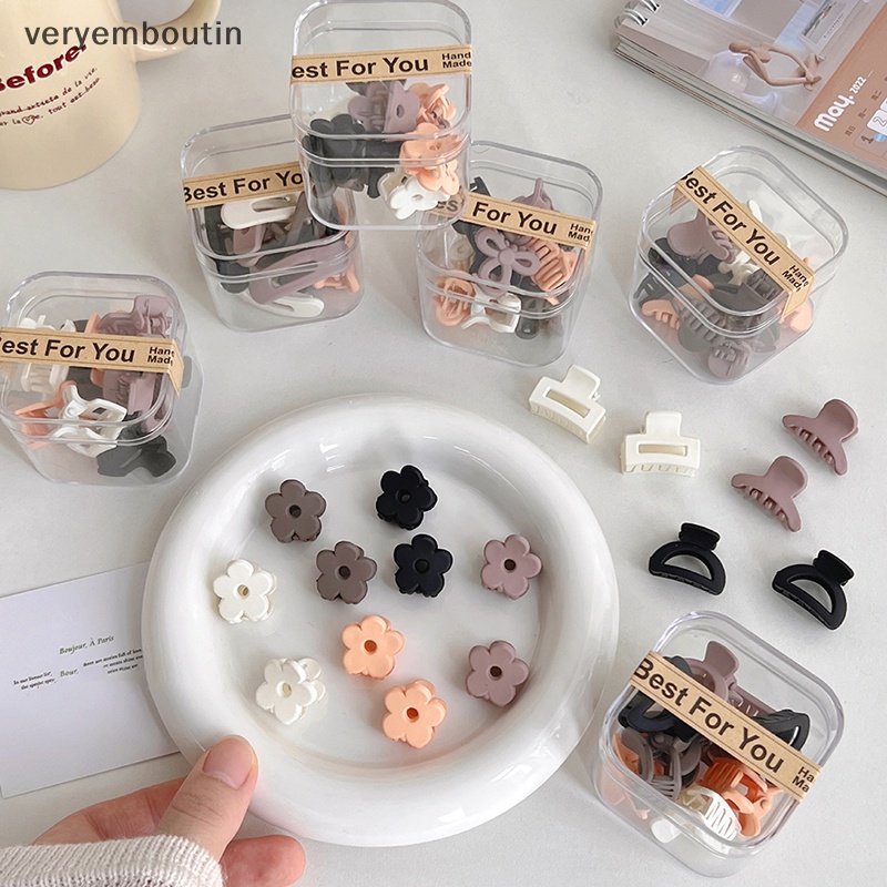 Set 10 Kẹp Tóc Càng Cua Mini Bằng Nhựa Nhám Thời Trang Cho Bé Gái