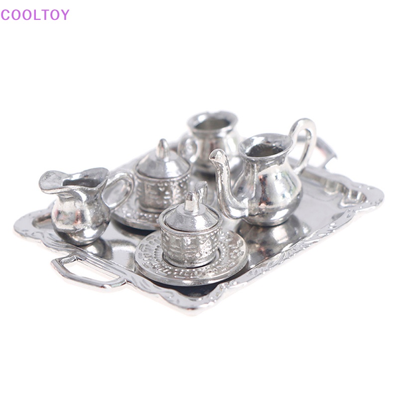 Set 10 Khay Trà Kim Loại 1 / 12 Trang Trí Nhà Búp Bê