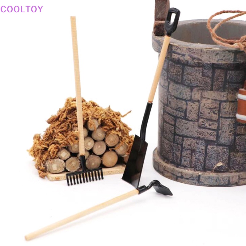 Set 3 Dụng Cụ Làm Vườn Mini Tỉ Lệ 1: 12 Trang Trí Nhà Búp Bê