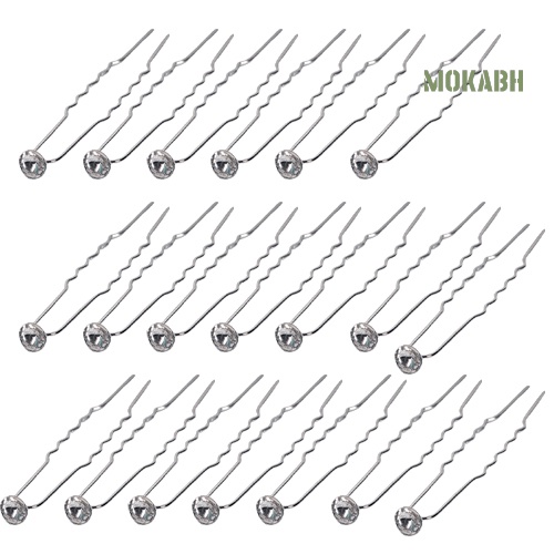 Set 20 Cài Tóc Đính Đá Pha Lê Tròn Cho Cô Dâu